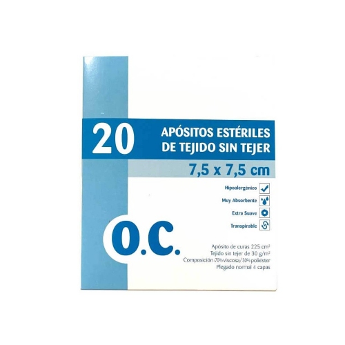 OC Compresa Estéril Tejido sin tejer 7,5 cm x 7,5 cm 20 unidades