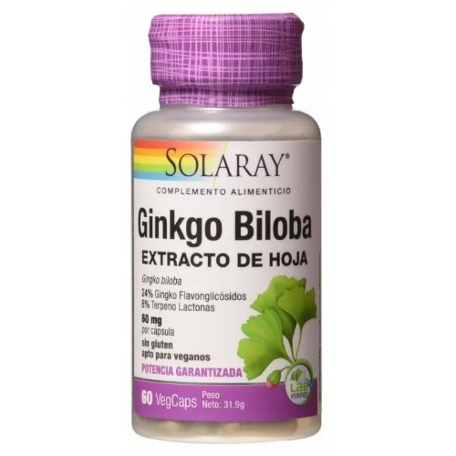 Ginkgo biloba 60 capsulas 60mg solaray