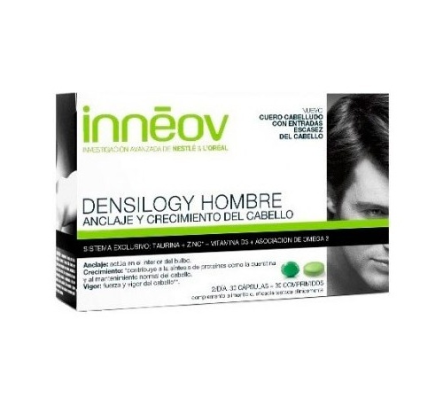 Inneov densilogy hombre - anclaje y crecimiento del cabello (30 caps + 30 comp)