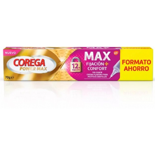 Corega max fijacion + confort (1 tubo 70 g sin sabor)