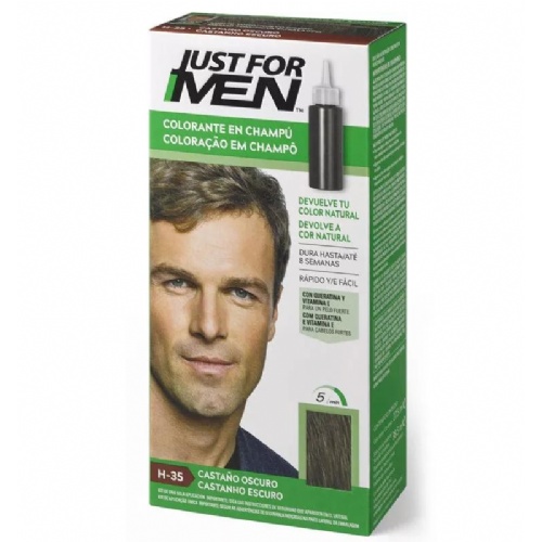 Just for men - champu colorante (1 envase 66 ml tono castaño oscuro)