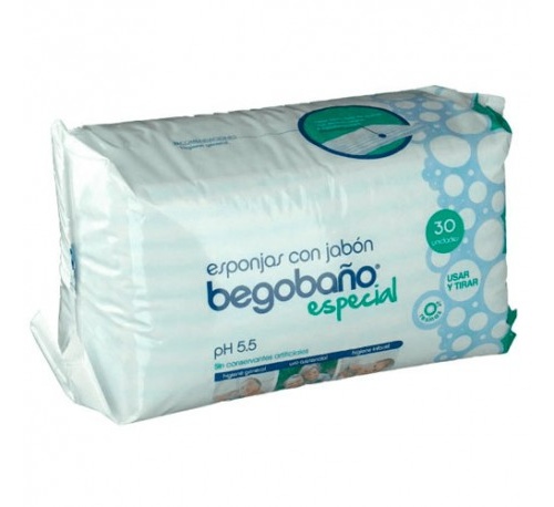 Begobaño esponja enjabonada desechable (30 esponja)