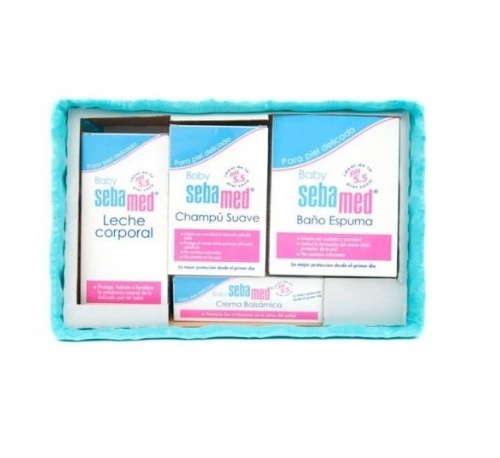 Canastilla (leche corporal, crema, baño colonia) - sebamed baby rosa