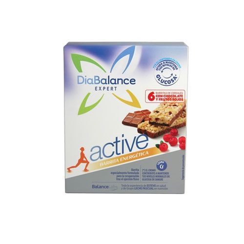 DIABALANCE EXPERT ACTIVE - BARRITA ENERGETICA (6 BAR CEREALES C/ CHOCOLATE/ FRUTOS ROJOS)