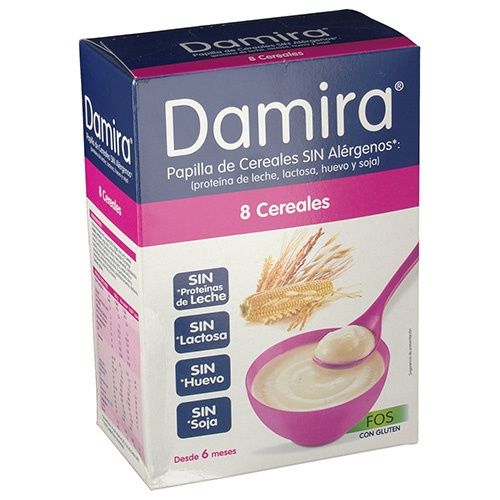 Damira papilla 8 cereales fos (600 g  (300 g 2 envases))