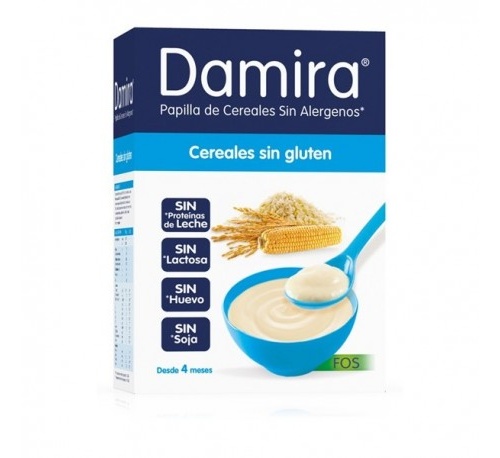 Damira papilla cereales sin gluten con fos (600 g (300 g 2 envases))