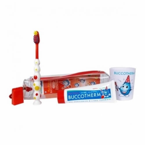 Buccotherm kit infantil 2-6 años gel dentrifico - + cepillo + vasito enjuague (50 ml)