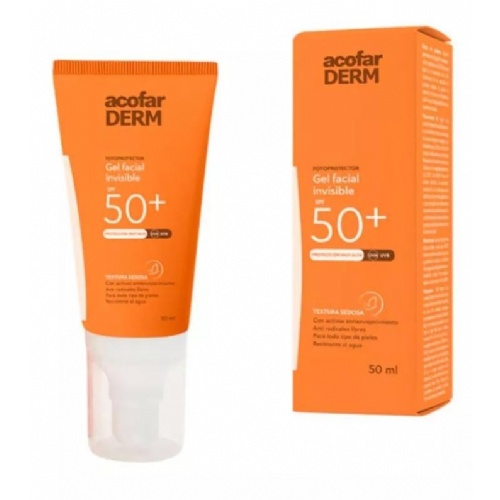 Acofarderm spf 50+ gel facial invisible (1 envase 50 ml)