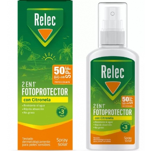 Relec fotoprotector spf 50 con citronela (1 spray 100 ml)