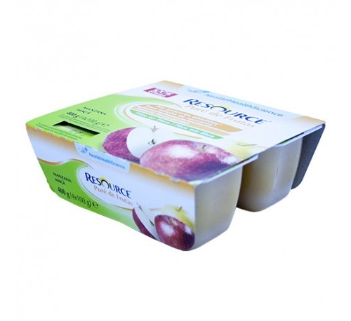 Resource pure de frutas (100 g 4 tarrinas manzana)