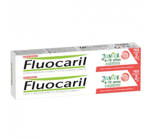 Fluocaril junior 6-12 años (2 envases 75 ml frutos rojos)