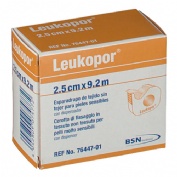 Esparadrapo hipoalergico - leukopor papel (1 unidad con dispensador 9,2 m x 2,5 cm)