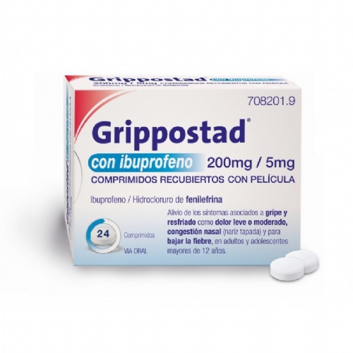 GRIPPOSTAD CON PARACETAMOL/CAFEINA CAPSULAS DURAS, 24 cápsulas