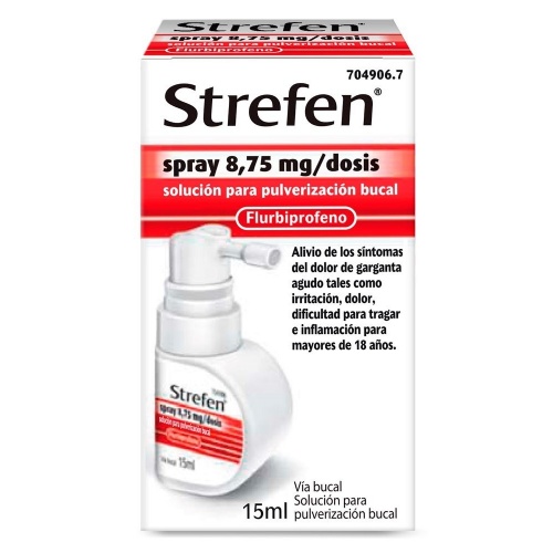 STREFEN SPRAY 8,75 MG/DOSIS SOLUCION PARA PULVERIZACION BUCAL SABOR MENTA , 15 ml