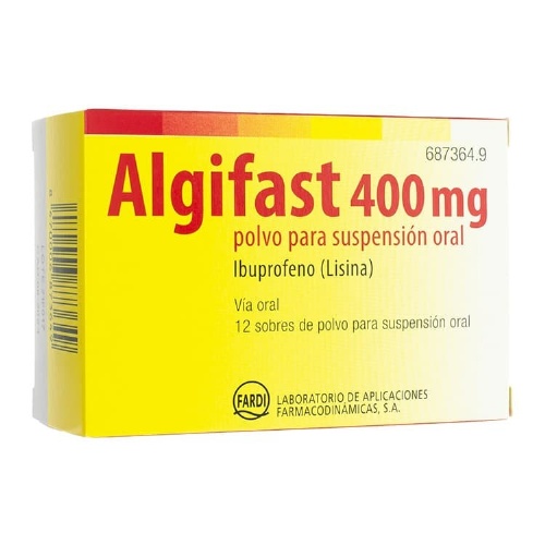 ALGIFAST 400 mg POLVO PARA SUSPENSION ORAL, 12 sobres