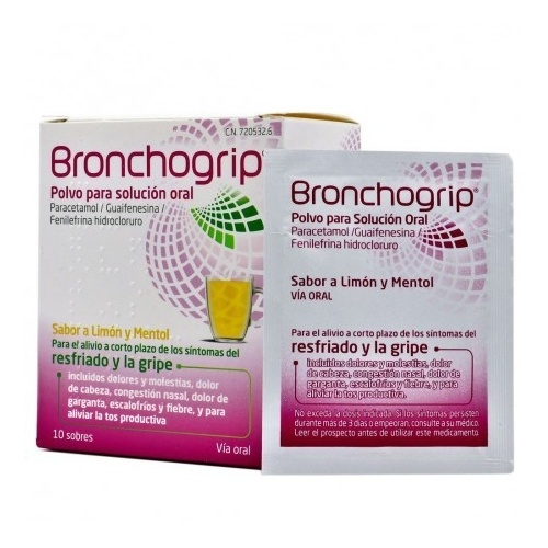 BRONCHOGRIP POLVO PARA SOLUCION ORAL, 10 sobres