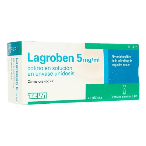 LAGROBEN 5 MG/ML COLIRIO EN SOLUCION EN ENVASE UNIDOSIS , 30 envases de 0,4 ml