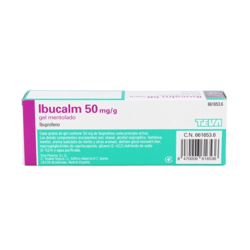 IBUCALM 50 mg/g GEL MENTOLADO , 1 tubo de 60 g