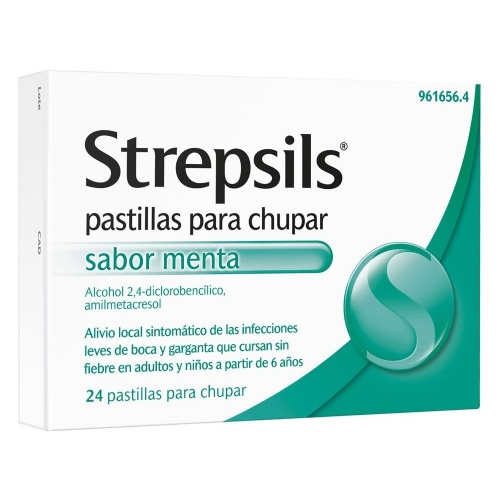 STREPSILS pastillas para chupar sabor menta , 24 pastillas