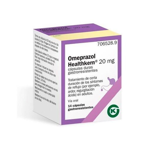 OMEPRAZOL HEALTHKERN 20 mg CÁPSULAS DURAS GASTRORRESISTENTES , 14 cápsulas (Frasco)