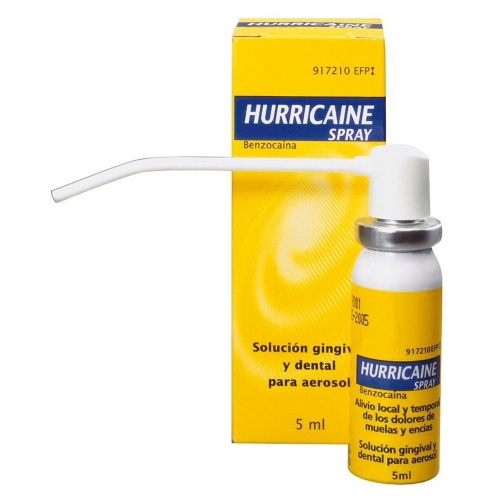 HURRICAINE SPRAY 200 mg/ml SOLUCION PARA PULVERIZACION BUCAL, 1 frasco de 5 ml