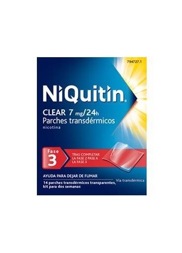 NIQUITIN CLEAR 7 MG/24 H PARCHES TRANSDERMICOS , 14 parches