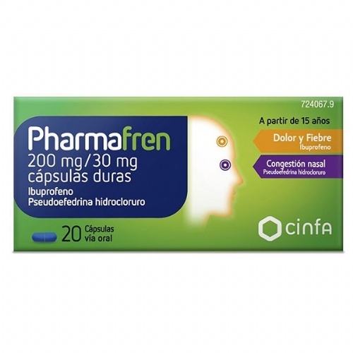 PHARMAFREN 200 MG/30 MG CAPSULAS DURAS 20 cápsulas