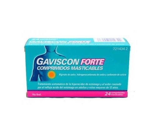 GAVISCON FORTE COMPRIMIDOS MASTICABLES,24 comprimidos