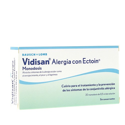 Vidisan alergia con ectoin colirio monodosis (20 envases 0,5 ml)