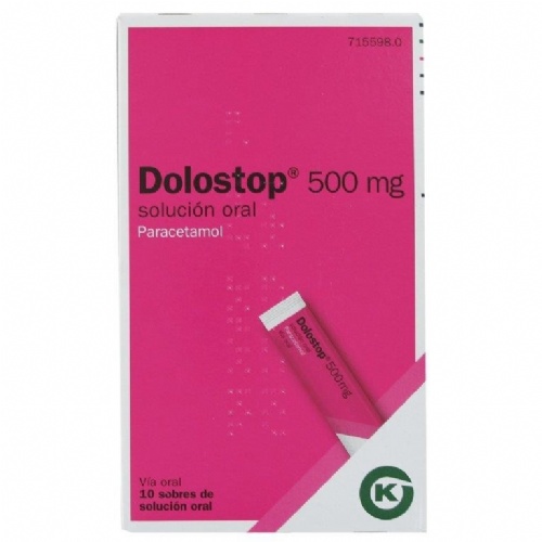 DOLOSTOP 500 MG SOLUCION ORAL, 10 sobres